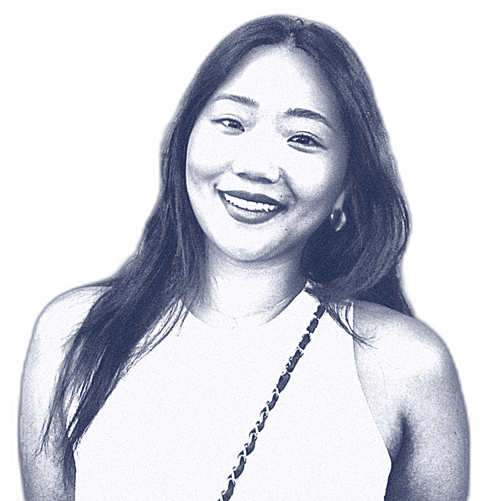 Tina Ju, black and white portrait